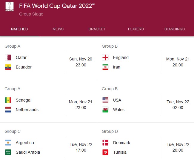 Jadwal Piala Dunia 2022 Qatar
