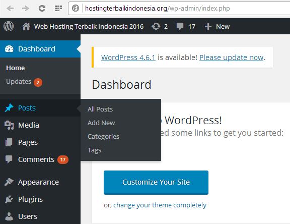 cara posting artikel di wordpress