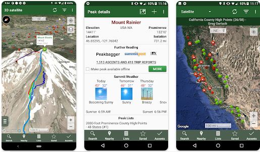 Aplikasi Altimeter - Peakbagger