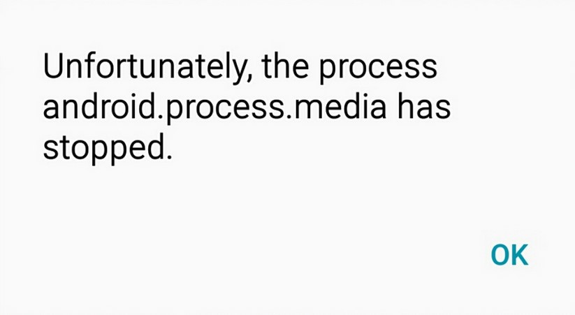 The Process Android.Process.MEDIA Has Stopped
