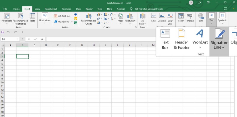 Cara Menambahkan Tanda Tangan di Excel